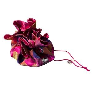 NWT Cathayana Silk Multicolored Drawstring Flat Lay Jewelry Travel Bag Pouch